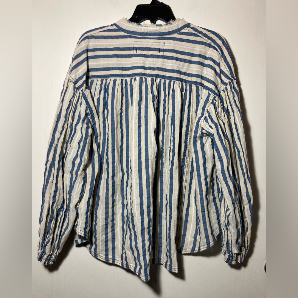 We the Free Set Sail Striped Button Down Oversized Long Sleeve Top Size Medium - Picture 5 of 16